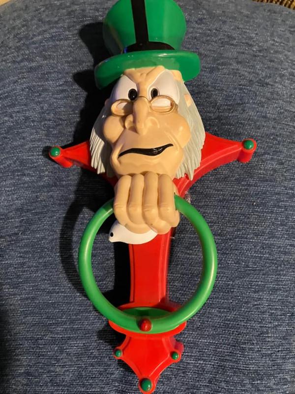 Door knockers like this one of Jacob Marley add a bit of holiday spirit to every knock! Courtesy of Mari McGuire
