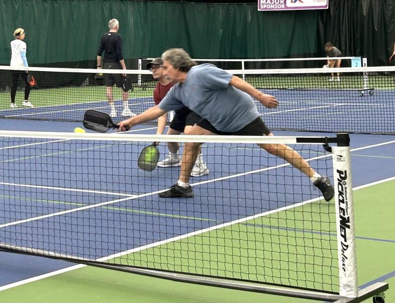 To enjoy a game of pickelball, you don’t have to be athletic, but it appeals as much to those who are. JENNY BENNETT/Boothbay Register