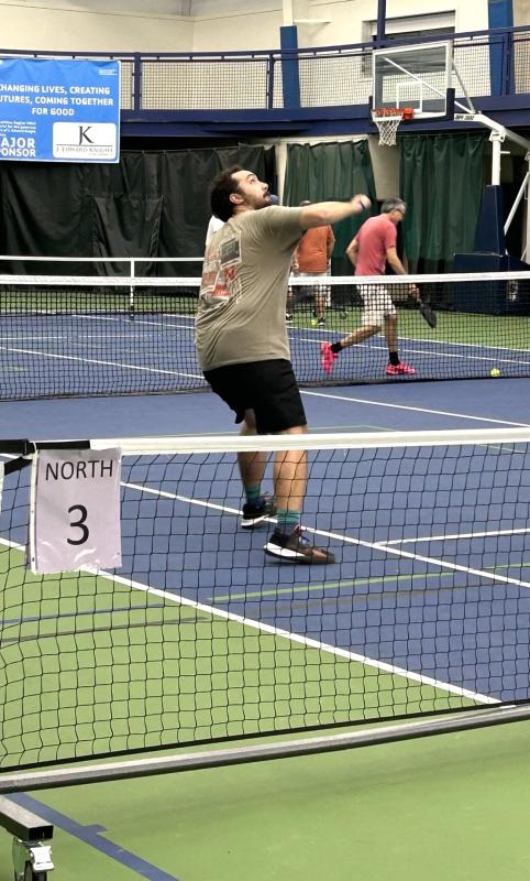 At the top of their game, pickleball players are highly competitive, never taking their eye off the ball. JENNY BENNETT/Boothbay Register