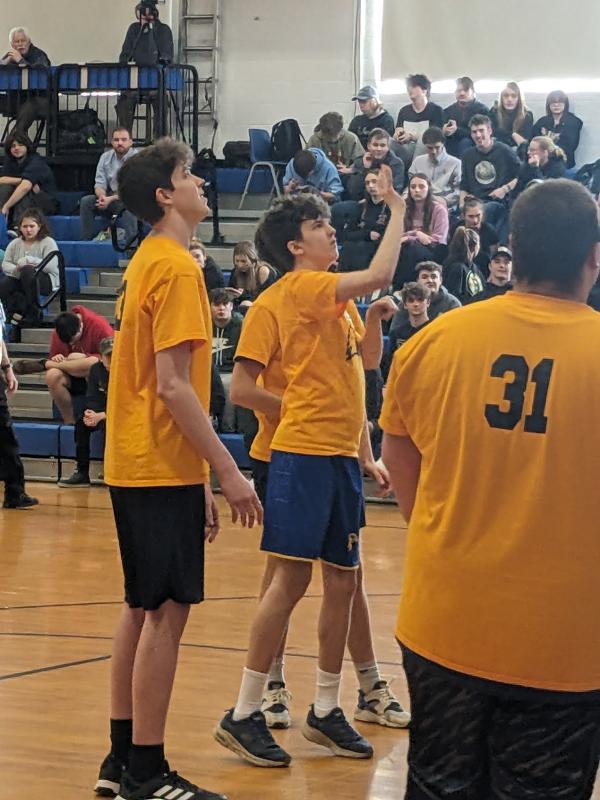 Anthony Angelico scores two points. CANDI JONETH/Boothbay Register
