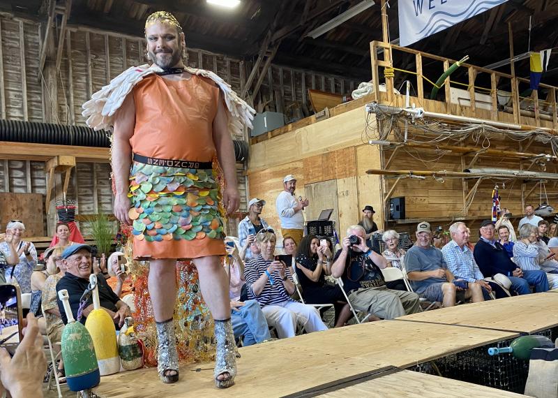 Earl Brewer wins the Judge’s Choice Award and the People’s First Runner-Up for his sea god-inspired look. ISABELLE CURTIS/Boothbay Register