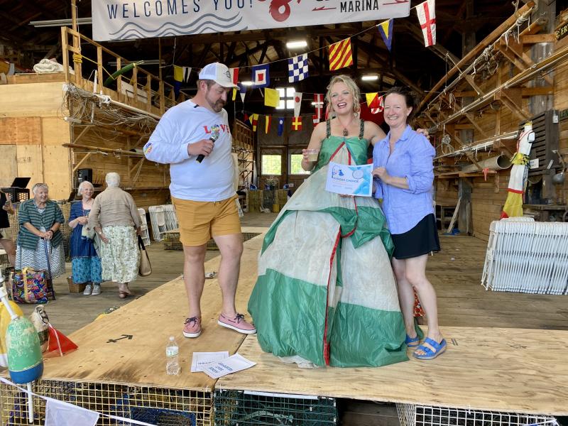 Bethany Field and her model, Kristian Vermeulen, win Judge’s first-runner up. ISABELLE CURTIS/Boothbay Register