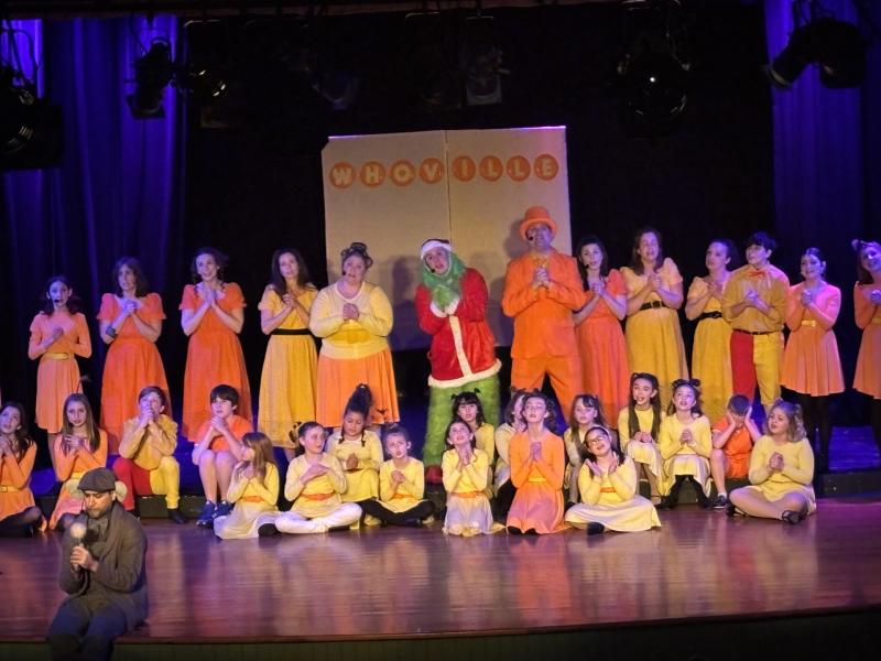 Whoville dance number with Santa Grinch. LISA KRISTOFF/Boothbay Register A Who dance number concludes. LISA KRISTOFF/Boothbay Register