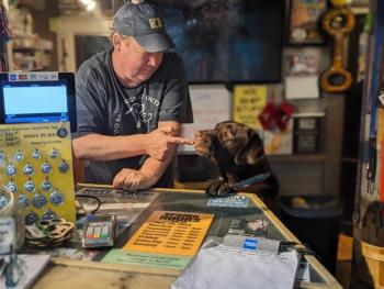 Don Kingsbury and Marz at Two Salty Dogs. CANDI JONETH/Boothbay Register