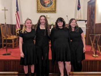 Soloists from left: Hannah Hills, Suzie Edwards, Kai Pitcher, Sarah Harris. CANDI JONETH/Boothbay Register