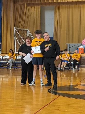 Colby Allen receives a certificate of excellence. CANDI JONETH/Boothbay Register