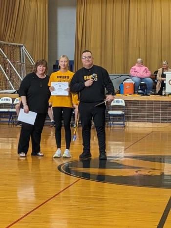 Kari Blake receives a certificate of excellence. CANDI JONETH/Boothbay Register