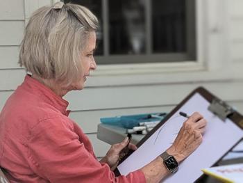 Caricature artist Ruth Monsell. CANDI JONETH/Boothbay Register