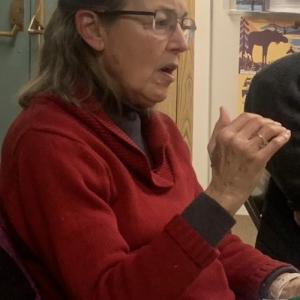 Broadband committee member Janet Blevins updates Edgecomb selectmen Nov. 14 on a peninsula-wide effort to seek a county grant for broadband expansion funds. BILL PEARSON/Boothbay Register